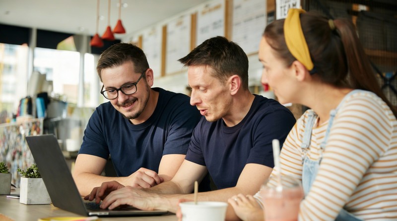 Lawrence at a client meeting